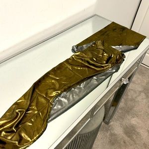 Metallic silver gold scarf